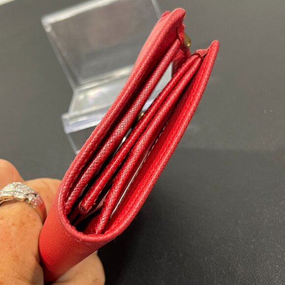 Prada Red Lux Compact Zip Small Wallet (JB1311) - Picture 4 of 9